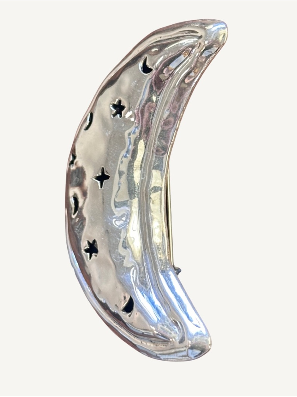 Large Sterling Silver Taxco Crescent Moon Brooch signed Mexico 925 TC-205 - 23g - Picture 2 of 6